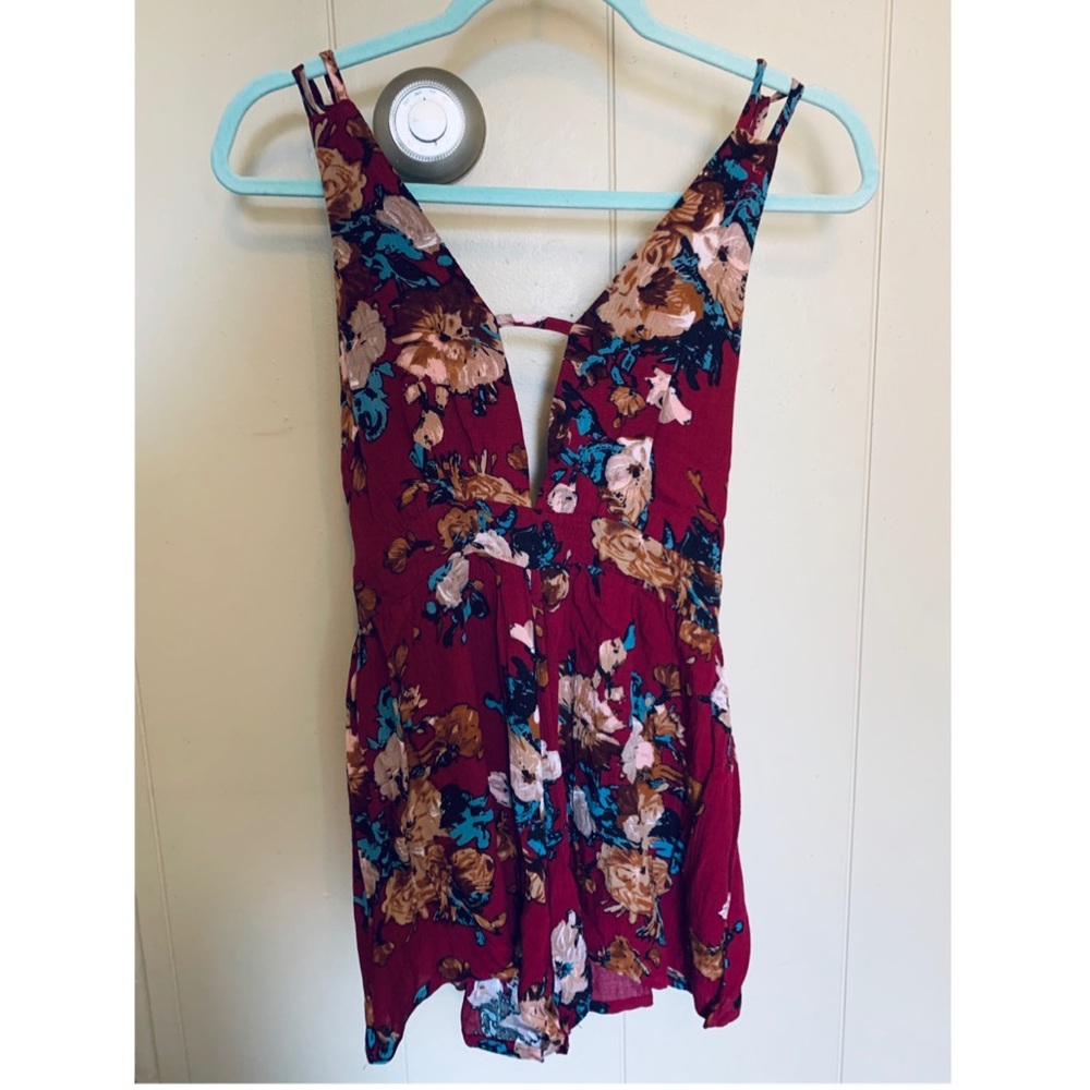 Women’s size small maroon floral romper